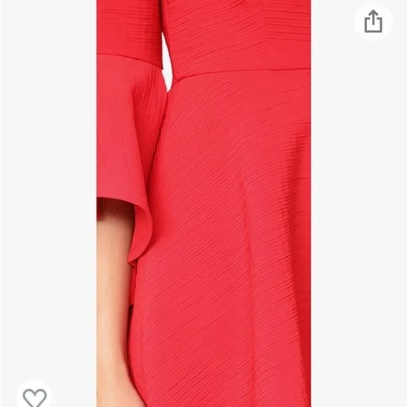 J.O.A. Red Bell Sleeve Off the Shoulder Dress Women's Size XS - Picture 2 of 14